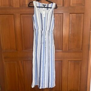 New blue stripe maxi summer dress